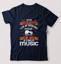 Load image into Gallery viewer, Music T-Shirt for Men-Navy Blue-Ektarfa.online