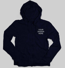 Load image into Gallery viewer, Customized-Custom-Personalized Logo Unisex Zipper Hoodie For Men/Women-S(38Inches)-Navy Blue-ektarfa.com