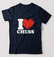 Load image into Gallery viewer, I Love Chess T-Shirt for Men-Navy Blue-Ektarfa.online