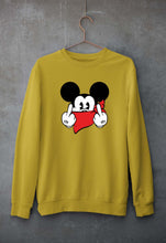 Load image into Gallery viewer, Mickey Mouse Fuck Unisex Sweatshirt for Men/Women-Mustard Yellow-Ektarfa.online