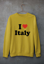Load image into Gallery viewer, I Love Italy Unisex Sweatshirt for Men/Women-Mustard Yellow-Ektarfa.online