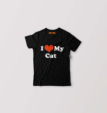 Load image into Gallery viewer, I Love My Cat Kids T-Shirt for Boy/Girl-Black-Ektarfa.online