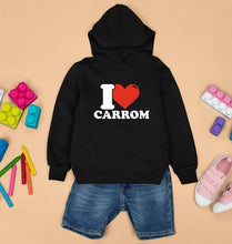 Load image into Gallery viewer, I Love Carrom Kids Hoodie for Boy/Girl-Black-Ektarfa.online