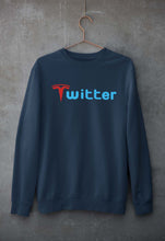 Load image into Gallery viewer, Elon Musk Twitter x Tesla Unisex Sweatshirt for Men/Women-Navy Blue-Ektarfa.online