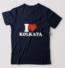 Load image into Gallery viewer, I Love Kolkata T-Shirt for Men-Navy Blue-Ektarfa.online