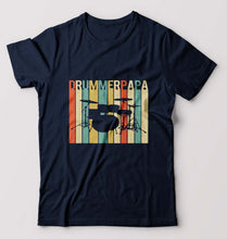 Load image into Gallery viewer, Drummer Papa T-Shirt for Men-Navy Blue-Ektarfa.online