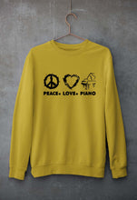 Load image into Gallery viewer, Peace Love Piano Unisex Sweatshirt for Men/Women-Mustard Yellow-Ektarfa.online
