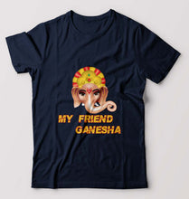 Load image into Gallery viewer, Ganpati JI(Ganesh) T-Shirt for Men-Navy Blue-Ektarfa.online