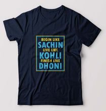 Load image into Gallery viewer, CRICKET Sachin Kohli Dhoni T-Shirt for Men-Navy Blue-Ektarfa.online