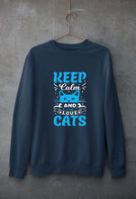 Load image into Gallery viewer, Cat Unisex Sweatshirt for Men/Women-Navy Blue-Ektarfa.online