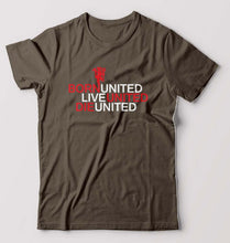 Load image into Gallery viewer, Born United Live United Die United T-Shirt for Men-Olive Green-Ektarfa.online