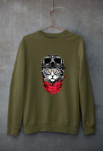 Load image into Gallery viewer, Cat Unisex Sweatshirt for Men/Women-Olive Green-Ektarfa.online