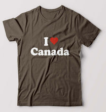 Load image into Gallery viewer, I Love Canada T-Shirt for Men-Olive Green-Ektarfa.online