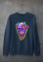 Load image into Gallery viewer, Trippy Psychedelic Skull Unisex Sweatshirt for Men/Women-Navy Blue-Ektarfa.online