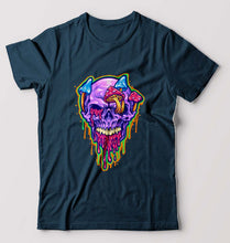 Load image into Gallery viewer, Trippy Psychedelic Skull T-Shirt for Men-Petrol Blue-Ektarfa.online