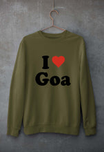 Load image into Gallery viewer, I Love Goa Unisex Sweatshirt for Men/Women-Olive Green-Ektarfa.online