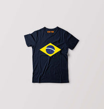 Load image into Gallery viewer, Brazil Kids T-Shirt for Boy/Girl-Navy Blue-Ektarfa.online