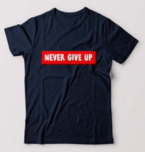 Load image into Gallery viewer, Never Give UP T-Shirt for Men-Navy Blue-Ektarfa.online