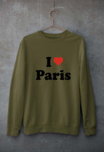 Load image into Gallery viewer, I Love Paris Unisex Sweatshirt for Men/Women-Olive Green-Ektarfa.online