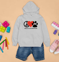 Load image into Gallery viewer, Peace Love Animals Kids Hoodie for Boy/Girl-Grey-Ektarfa.online