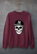 Load image into Gallery viewer, Hip Hop Skull NY Unisex Sweatshirt for Men/Women-Maroon-Ektarfa.online