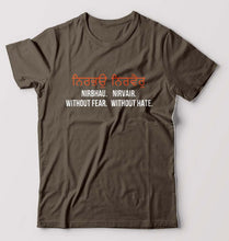 Load image into Gallery viewer, Nirbhau Nirvair T-Shirt for Men-Olive Green-Ektarfa.online