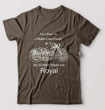 Load image into Gallery viewer, My Enfield made me Royal T-Shirt for Men-Olive Green-Ektarfa.online