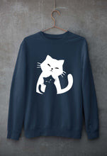 Load image into Gallery viewer, Cat Unisex Sweatshirt for Men/Women-Navy Blue-Ektarfa.online
