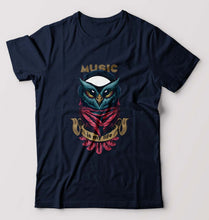 Load image into Gallery viewer, Owl Music T-Shirt for Men-Navy Blue-Ektarfa.online