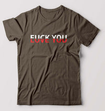 Load image into Gallery viewer, Fuck-Love You T-Shirt for Men-Olive Green-Ektarfa.online