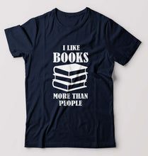 Load image into Gallery viewer, Like Books T-Shirt for Men-Navy Blue-Ektarfa.online