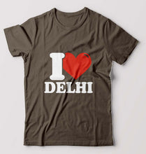 Load image into Gallery viewer, I Love Delhi T-Shirt for Men-Coffee Brown-Ektarfa.online