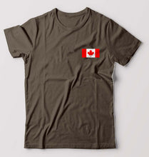 Load image into Gallery viewer, Canada Flag T-Shirt for Men-Olive Green-Ektarfa.online