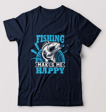 Load image into Gallery viewer, Fishing T-Shirt for Men-Navy Blue-Ektarfa.online