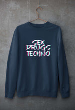 Load image into Gallery viewer, Sex Drugs Techno Unisex Sweatshirt for Men/Women-Navy Blue-Ektarfa.online