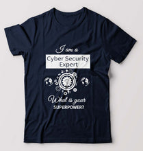 Load image into Gallery viewer, Cyber Security T-Shirt for Men-Navy Blue-Ektarfa.online