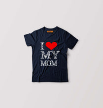 Load image into Gallery viewer, I Love My Mom T-Shirt for Boy/Girl-Navy Blue-Ektarfa.online