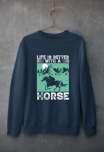 Load image into Gallery viewer, Horse Riding Unisex Sweatshirt for Men/Women-Navy Blue-Ektarfa.online