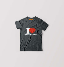 Load image into Gallery viewer, I Love Basketball Kids T-Shirt for Boy/Girl-Steal Grey-Ektarfa.online