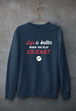 Load image into Gallery viewer, Play Cricket Unisex Sweatshirt for Men/Women-Navy Blue-Ektarfa.online