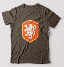 Load image into Gallery viewer, Netherlands Football T-Shirt for Men-Olive Green-Ektarfa.online