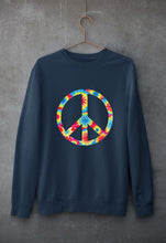 Load image into Gallery viewer, Trippy Psychedelic Peace Unisex Sweatshirt for Men/Women-Navy Blue-Ektarfa.online