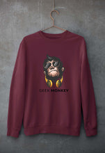 Load image into Gallery viewer, Geek Monkey Unisex Sweatshirt for Men/Women-Maroon-Ektarfa.online