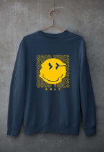 Load image into Gallery viewer, Good Vibes Emoji Unisex Sweatshirt for Men/Women-Navy blue-Ektarfa.online