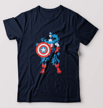 Load image into Gallery viewer, Captain America Superhero T-Shirt for Men-Navy Blue-Ektarfa.online