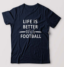 Load image into Gallery viewer, Life Football T-Shirt for Men-Navy Blue-Ektarfa.online