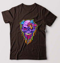 Load image into Gallery viewer, Trippy Psychedelic Skull T-Shirt for Men-Coffee Brown-Ektarfa.online