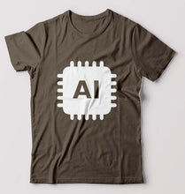 Load image into Gallery viewer, Artificial intelligence (AI) T-Shirt for Men-Olive Green-Ektarfa.online