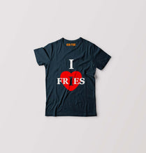 Load image into Gallery viewer, I Love Fries Kids T-Shirt for Boy/Girl-Petrol Blue-Ektarfa.online