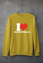 Load image into Gallery viewer, I Love Basketball Unisex Sweatshirt for Men/Women-Mustard yellow-Ektarfa.online